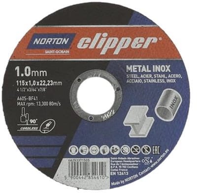 Doorslijpschijf D115x1,0mm Type 41 Metaal-Inox 13300 min-1