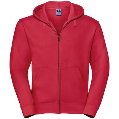 Russell Heren Authentieke Sweatshirt met volledige ritssluiting / Hoodie (Klassiek rood)