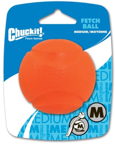 Chuckit! Fetch Ball - Hondenspeelgoed - Hondenbal - Natuurlijk Rubber - Medium - Ø6 cm - Oranje - 1 Stuks