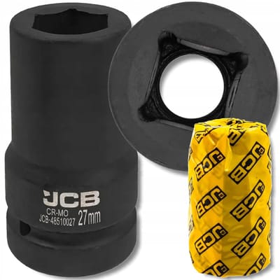 JCB - 6-kant Nasadeksleutel - 27mm - 1-inch Aandrijving - Uithoudbaar Cr-Mo Staal
