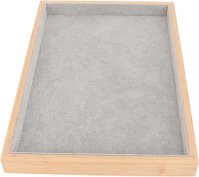 Elegante displayfunctie sieradenlade - Lichtgewicht flanellen sieradenlade Organizer - Hout voor Jewerly - Grijs
