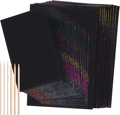 40 Stuks Krabkunst voor Kinderen - Regenboog Krabpapier en Creatieve Knutselmaterialen voor Magische Projecten