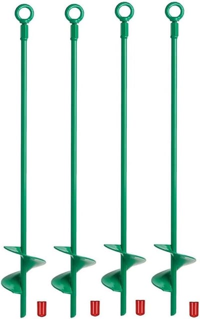Grondankers Kit - Grondharingen Tent Haken - Buiten Bevestigen - Zware Helix - 457 cm - Groen
