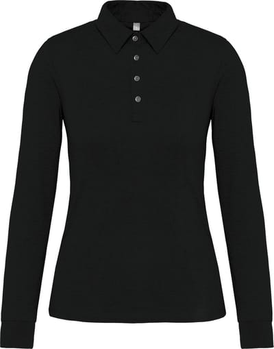 Kariban Damespolo lange mouwen van jersey K265 - Black - L
