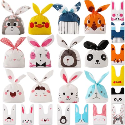 Dailygoods- Geschenkzakjes 60 stuks - Verjaardag - Dierenvorm - Cadeauverpakking - Snoepzakjes - Creatieve patronen - Perfect voor feest. - Cadeautas