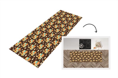 Keukenloper - Loper keuken - Patronen - Trein - Vintage - 150x50 cm - Keukenloper vinyl