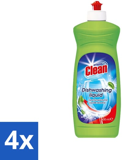 At Home - Clean - Afwasmiddel - Ultra - Stralend Schone Vaat - 500 ml - Voordeelverpakking - 4 stuks