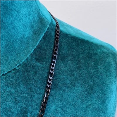 Aramat Jewels | Halskettingen | RVS Figaro Ketting Zwart - Stoere Schakelketting Unisex | 4mm / 50cm |50cm | | Staal | Volwassenen | Verkleurd niet