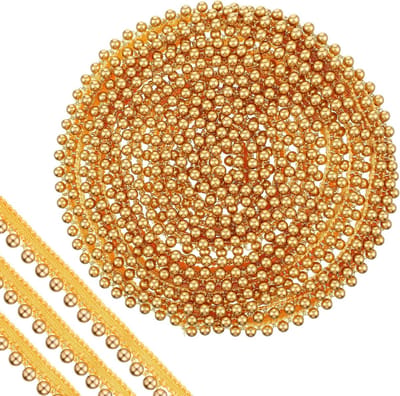 Gouden Parellace Trim van 5 Yards voor Bruiloftdecoraties, DIY Naaiprojecten en Cadeauverpakking - 0.5 Inch Breed met Beads en Fringe