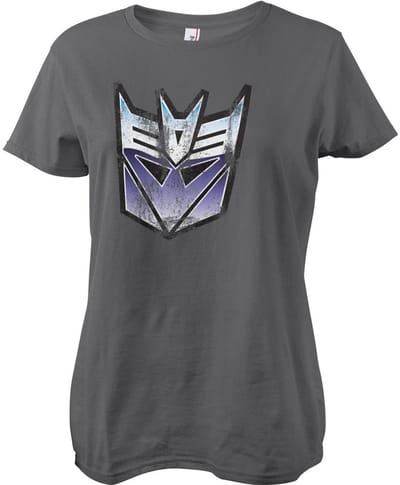 Transformers Distressed Decepticon Shield Girly T-shirt Dames T-shirt Donkergrijs