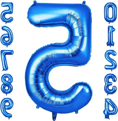 Digitale Ballon - Helium Nummer Verjaardagsballon XXL Blauw - Decoratie Voor Verjaardagen, Feesten, Bruiloften - 101 CM