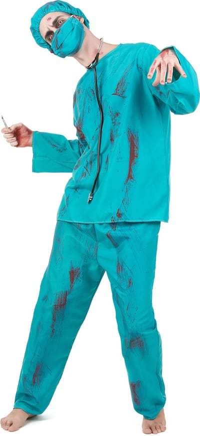 Vegaoo - Halloween Zombiechirurgenkostuum voor mannen