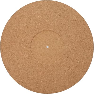 Zachte Kurken Platenmat voor 12" LP Spelers, Antistatisch, Slipvast en 300 mm Diameter, Ideaal voor Vinyl Collectie