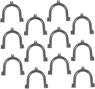 Afvoerslanggeleider Wasmachine - Slang Klem - Slang Bevestigen - Ruimtebesparend U-vorm - 12 Stuks - Lichtgrijs
