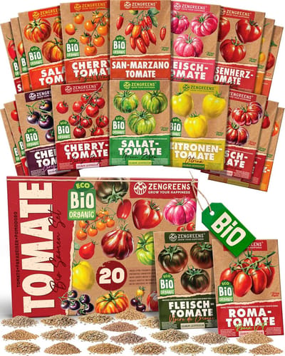 Biologische Tomatenzaden Set – 20 Stuks – Groentezaden voor Tuin, Balkon & Moestuinbak – Eenvoudig Zelf Tomaten Kweken