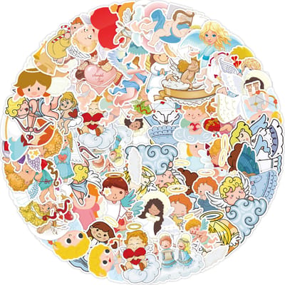 Engel Stickers - 50 stickers met Engeltjes - 5x6CM - Voor laptop, journal, muur, auto etc. Voor volwassenen en kinderen