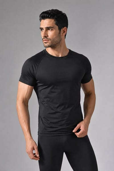 SparkNine Aeroflex heren sport t-shirt - strakke & aansluitende fit - XL - zwart - ademend & sneldrogend - elastisch