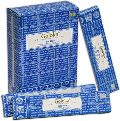 Goloka - pure aura - tulsi - basilicum - wierook - doos 12 pakjes