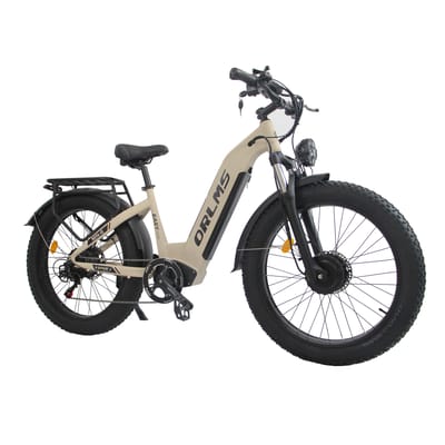 ORLMS MN-6 Elektrische Fiets met Dubbele Motor, 52V 23Ah Batterij, Hydraulische Schijfremmen geel