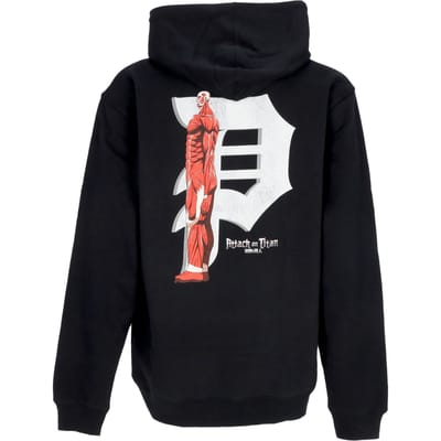 Colossal Dirty P Hoodie X Attack On Titan zwarte herenhoodie