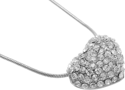 Behave - Korte ketting met hartvorm hanger en kristalstenen - Nikkelvrij - 40cm + verlengketting