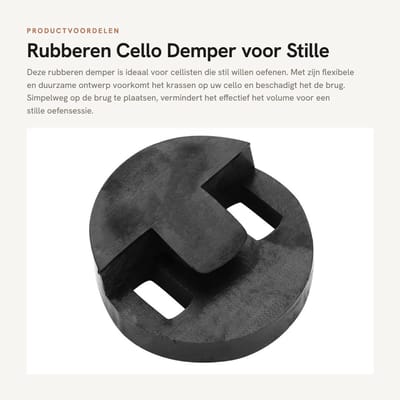 Dailygoods- Cello Oefendemper - Hoogwaardig Rubber - Flexibel en Duurzaam - Volume Verminderen - Stille Oefening - Geen Krassen op Brug