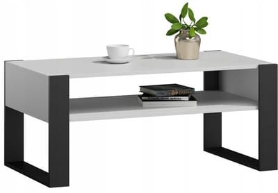 Perlavita Kaja - Koffietafel - Wit-Zwart - Praktisch - Retro - Loft Stijl