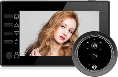 Slimme Digitale Deur Kijkgaatje Viewer 4.3 Inch Deurbel Camera Digitale Magic Eye Pir Monition Detectie Home Security Bescherming (Color : Black Doorbell)