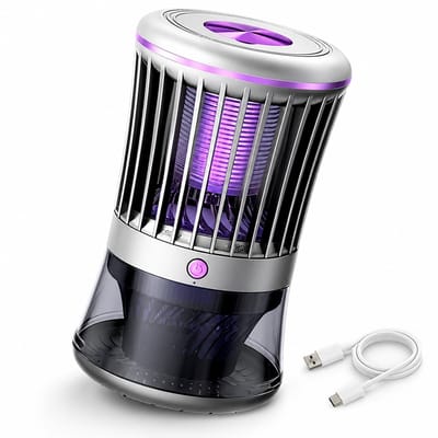 Elektrische Muggenlamp - Stille Muggenvanger met LED Indicatoren - USB Insectenlamp Aantrekking voor Binnen en Buiten - Duurzame Vliegenlamp voor Slaapkamer en Camping - 5W - Zwart