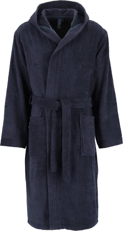 Ceceba heren badjas badstof - met capuchon - donkerblauw