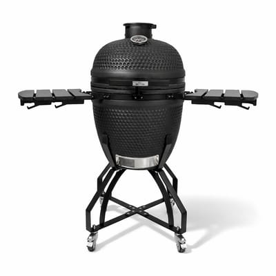 Patton Premium Large 21" Kamado met Onderstel en Zijtafels - Rooster Ø47 cm - Matzwart