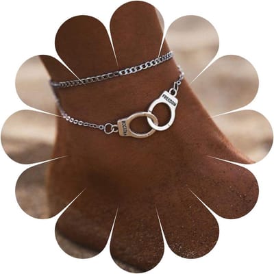 Zilveren Enkelbandje - Voetketting Boho - Zomerse Stijl - Verstelbaar Ontwerp - 9.9 x 5.3 cm - Zilverkleurig