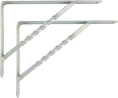 AMIG Plankdrager/steun/beugel Spiraal - 2x - metaal - zilver - H150 x B125 mm - Tot 300 kg - boekenplank steunen