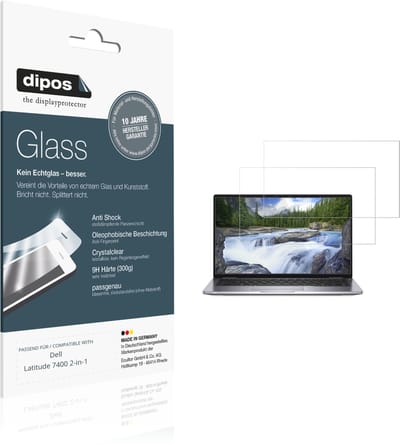 dipos – 2x Pantserfolie geschikt voor Dell Latitude 7400 2-in-1 | 9H Screenprotector