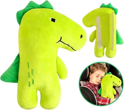 Comfortabele Autogordel Beschermers voor Kinderen, Dinosaurus Ontwerp, Veiligheidsgordel Kussens, Ideaal voor Reisgemak voor Jongens en Meisjes