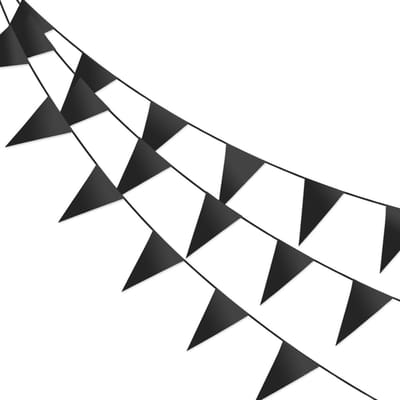 Q2P - Slingers - Verjaardag - Versiering - Vlaggenlijn - Feestartikelen - Feest - Decoratie - Halloween - Slinger - Zwart