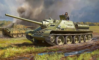 Zvezda Modelbouwpakket Militaire voertuigen - 6289 Soviet Tank Destroyer SU-85 Plastic - 1:100 - Modelbouw