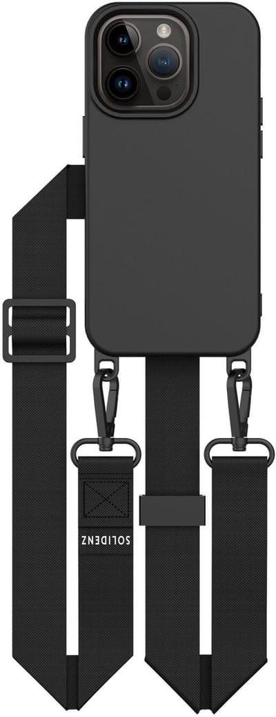 Solidenz hoesje geschikt voor iPhone 15 Pro Max – Collection met afneembaar koord – geschikt voor MagSafe – zwar