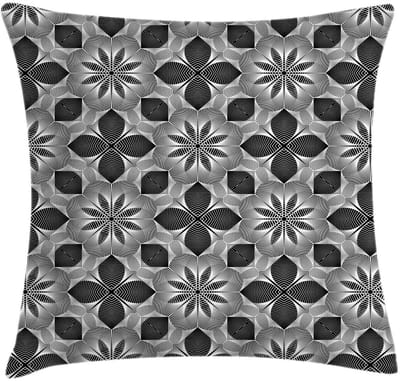 ABAKUHAUS Abstrakt Kussenhoes – 40x40 cm – Grijs/Wit – Tweezijdig