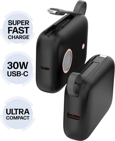 Phreeze 30W USB C Powerbank met Kabel - Snellader - Super Fast Charging - Geschikt voor S24,S23,S22,S21,S20,Note,Flip,Fold,Tablet,A9,A8,Ultra,Plus,FE,Lite