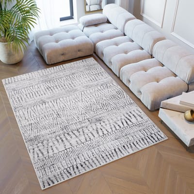 Tapiso Sky Vloerkleed Lichtgrijs Laagpolig Woonkamer Slaapkamer Tapijt Maat - 120x170