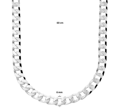 YO&NO - Ketting - Zilver - Gourmet -  Geslepen -  5,5 mm -  60 cm -  Heren - Gerhodineerd - Zilver 925