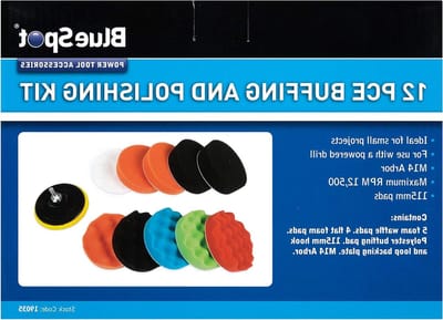 Polijstkit - Poetsblokken set - Oppervlakken polijsten - 12 delige set - 115 mm pads - Multicolor