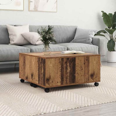vidaXL - Salontafel - Oudhout - 75 - x - 75 - x - 38 - cm - Bewerkt - hout
