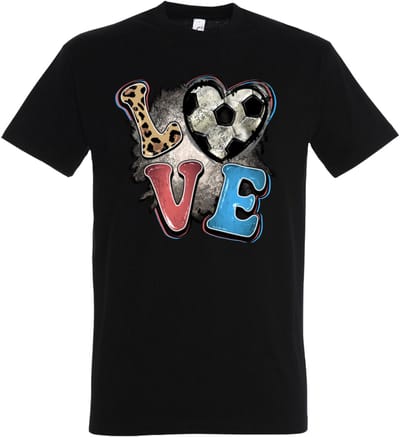Shirt met print - Voetbal - Dames - Heren - Zwart - Maat S