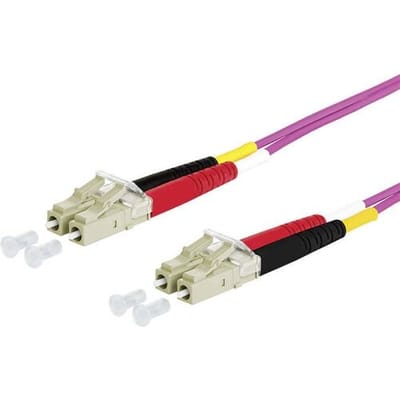 Metz Connect 151S1JOJO10E Glasvezel Optische vezel Aansluitkabel 1.00 m Violet [2x LC-stekker - 2x LC-stekker] 50/125 µ Multimode OM4