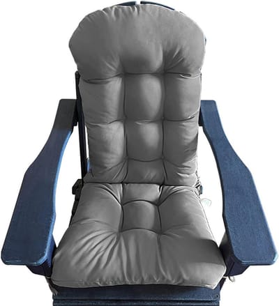 Stoelkussen Hoge Rug - Buitenmeubilair Kussen - Comfortabel Zitten - Waterbestendige Stof - 112x48x10 cm - Donkergrijs