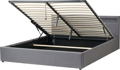 ARMELLE - Tweepersoonsbed - Donkergrijs - 180 x 200 cm - Polyester