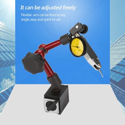 Dailygoods- Meetklok Sterke Magnetische Standaardvoethouder - Indicatoren - Meetbereik 0~0,8 mm - Resolutie 0,01 mm - Inclusief Installatie-accessoires - Gewicht 530g - Meetindicator