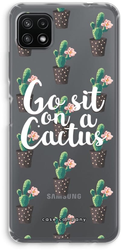 Case Company® - Hoesje geschikt voor Samsung Galaxy A22 5G hoesje - Cactus quote - Soft Cover Telefoonhoesje - Bescherming aan alle Kanten en Schermrand